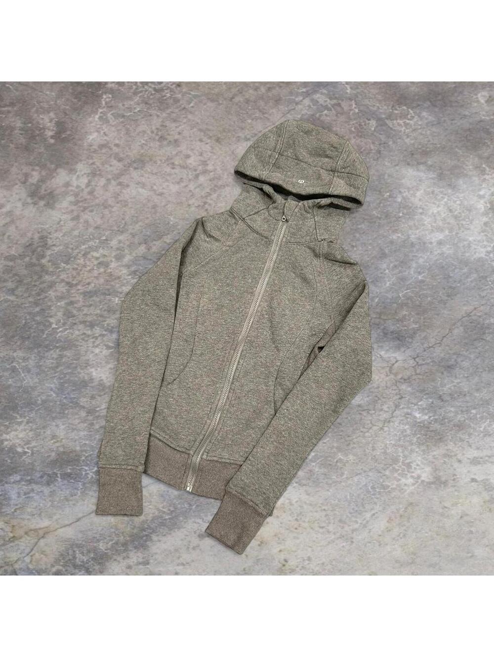 Lululemon grey zip up hoodie Size 2 #athleisure #yoga